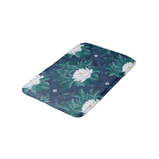 Het witte Lotus Midnight Lotus patroon Badmat (Gekanteld)