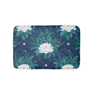 Het witte Lotus Midnight Lotus patroon Badmat