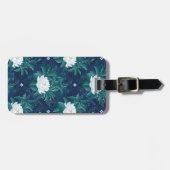 Het witte Lotus Midnight Lotus patroon Bagagelabel (Voorkant horizontaal)