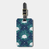 Het witte Lotus Midnight Lotus patroon Bagagelabel (Voorkant verticaal)