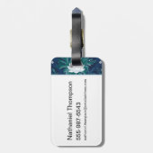 Het witte Lotus Midnight Lotus patroon Bagagelabel (Achterkant verticaal)