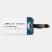 Het witte Lotus Midnight Lotus patroon Bagagelabel (Achterkant horizontaal)