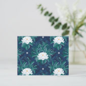 Het witte Lotus Midnight Lotus patroon Briefkaart (Staand voorkant)