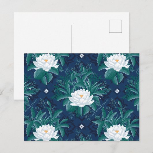 Het witte Lotus Midnight Lotus patroon Briefkaart (Voorkant / Achterkant)