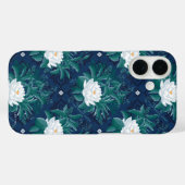 Het witte Lotus Midnight Lotus patroon Case-Mate iPhone Case (Achterkant (horizontaal))