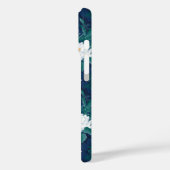 Het witte Lotus Midnight Lotus patroon Case-Mate iPhone Case (Achterkant / Links)