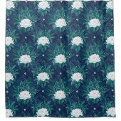 Het witte Lotus Midnight Lotus patroon Douchegordijn (Voorkant)