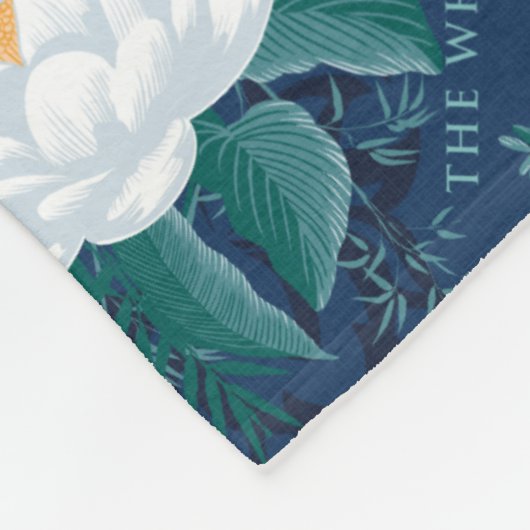 Het witte Lotus Midnight Lotus patroon Fleece Deken (Hoek)