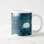 Het witte Lotus Midnight Lotus patroon Grote Koffiekop (Rechts)