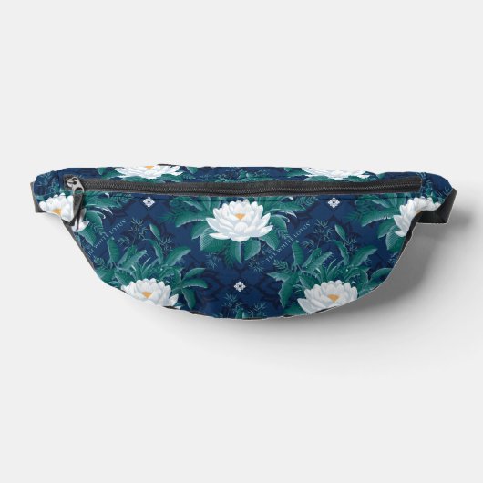 Het witte Lotus Midnight Lotus patroon Heuptasje (Liggend)
