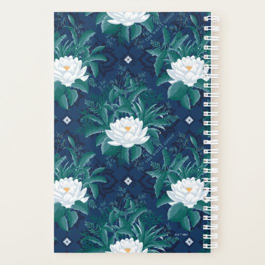 Het witte Lotus Midnight Lotus patroon Planner (Achterkant)