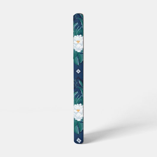 Het witte Lotus Midnight Lotus patroon Samsung Galaxy Hoesje (Linkerkant)