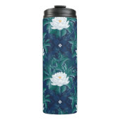 Het witte Lotus Midnight Lotus patroon Thermosbeker (Voorkant)