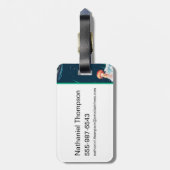 Het witte Lotus Ocean Jellyfish patroon Bagagelabel (Achterkant verticaal)