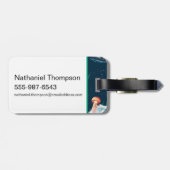 Het witte Lotus Ocean Jellyfish patroon Bagagelabel (Achterkant horizontaal)