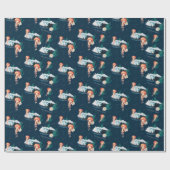 Het witte Lotus Ocean Jellyfish patroon Cadeaupapier (Vlak)