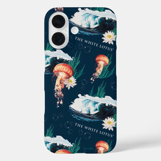 Het witte Lotus Ocean Jellyfish patroon Case-Mate iPhone Case (Achterkant)
