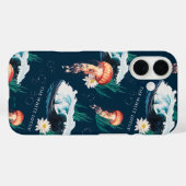 Het witte Lotus Ocean Jellyfish patroon Case-Mate iPhone Case (Achterkant (horizontaal))