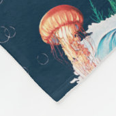 Het witte Lotus Ocean Jellyfish patroon Fleece Deken (Hoek)