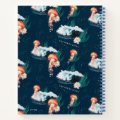 Het witte Lotus Ocean Jellyfish patroon Notitieboek (Achterkant)