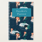 Het witte Lotus Ocean Jellyfish patroon Planner (Voorkant)