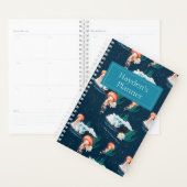 Het witte Lotus Ocean Jellyfish patroon Planner (Display)