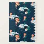 Het witte Lotus Ocean Jellyfish patroon Planner (Achterkant)