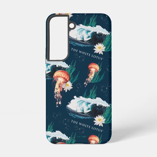 Het witte Lotus Ocean Jellyfish patroon Samsung Galaxy Hoesje (Achterkant)