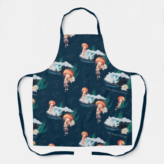 Het witte Lotus Ocean Jellyfish patroon Schort (Voorkant)