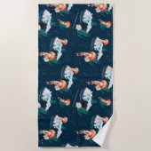 Het witte Lotus Ocean Jellyfish patroon Strandlaken (Voorkant)