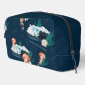 Het witte Lotus Ocean Jellyfish patroon Toilettasje (Rechterhoek)