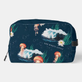 Het witte Lotus Ocean Jellyfish patroon Toilettasje (Achterkant)