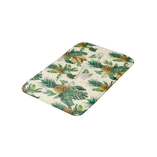 Het witte Lotus Pineapple Paradise-patroon Badmat (Gekanteld)