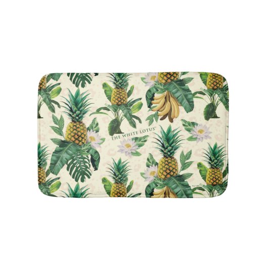 Het witte Lotus Pineapple Paradise-patroon Badmat (Voorkant)
