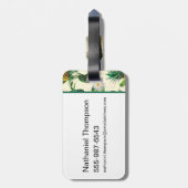 Het witte Lotus Pineapple Paradise-patroon Bagagelabel (Achterkant verticaal)