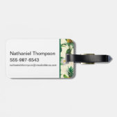 Het witte Lotus Pineapple Paradise-patroon Bagagelabel (Achterkant horizontaal)