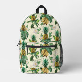 Het witte Lotus Pineapple Paradise-patroon Bedrukte Rugzak (Voorkant)