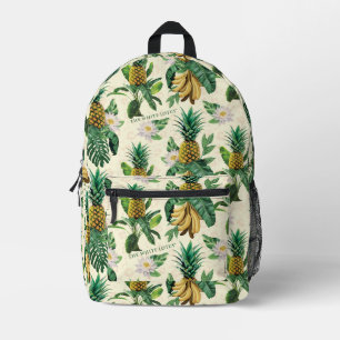 Het witte Lotus Pineapple Paradise-patroon Bedrukte Rugzak