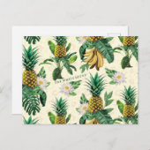 Het witte Lotus Pineapple Paradise-patroon Briefkaart (Voorkant / Achterkant)