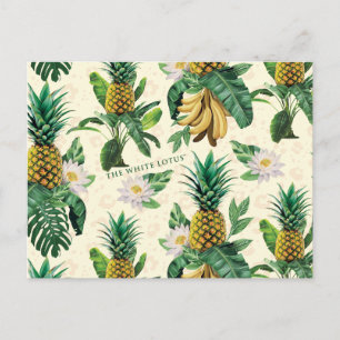 Het witte Lotus Pineapple Paradise-patroon Briefkaart