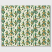 Het witte Lotus Pineapple Paradise-patroon Cadeaupapier (Vlak)
