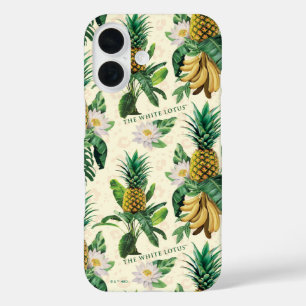 Het witte Lotus Pineapple Paradise-patroon iPhone 16 Hoesje