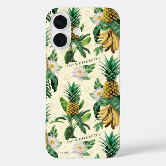 Het witte Lotus Pineapple Paradise-patroon Case-Mate iPhone Case (Achterkant)