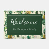 Het witte Lotus Pineapple Paradise-patroon Deurmat (Voorkant)