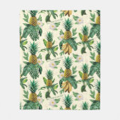 Het witte Lotus Pineapple Paradise-patroon Fleece Deken (Voorkant)