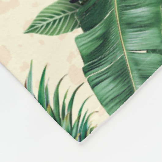 Het witte Lotus Pineapple Paradise-patroon Fleece Deken (Hoek)