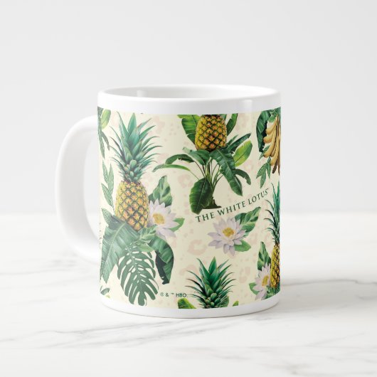 Het witte Lotus Pineapple Paradise-patroon Grote Koffiekop (Links)