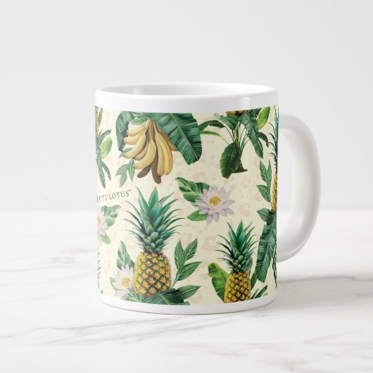 Het witte Lotus Pineapple Paradise-patroon Grote Koffiekop (Voorkant rechts)