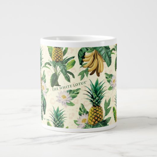 Het witte Lotus Pineapple Paradise-patroon Grote Koffiekop (Voorkant)