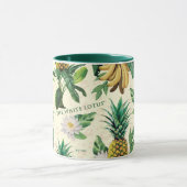 Het witte Lotus Pineapple Paradise-patroon Mok (Midden)